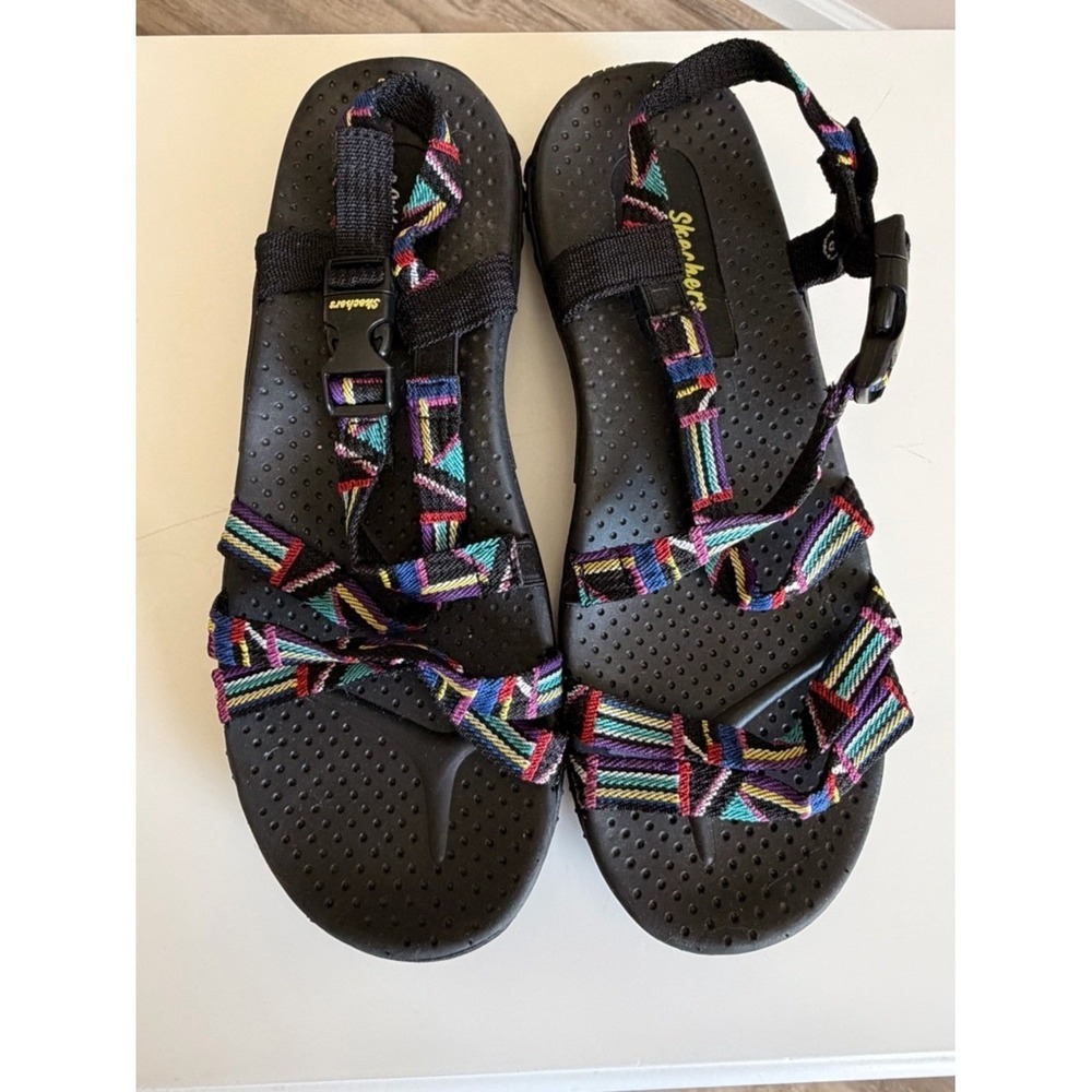 Skechers Outdoor Lifestyle Womens‎ Multi Color Strappy Athletic Sandals Black 9 - Picture 2 of 7